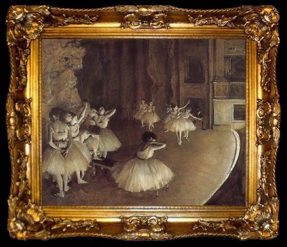 framed  Edgar Degas Rehearsal on the stage, ta009-2